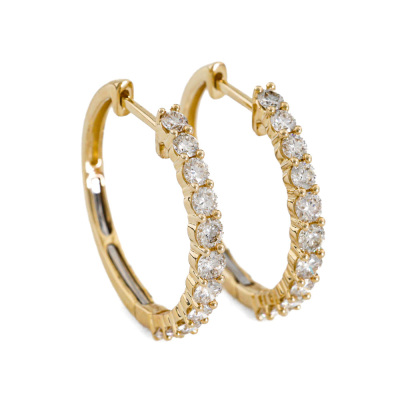 1.01ct Diamond Hoop Earrings