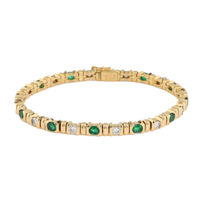 2.13ct Emerald & Diamond 18ct Gold Bracelet