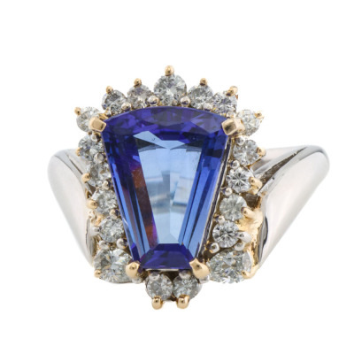 3.00ct Tanzanite & Diamond 2 Tone Ring