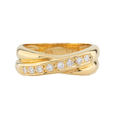 Crossover Diamond Ring 18ct Gold