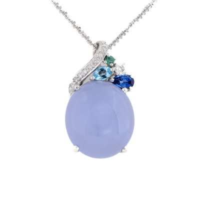 12.94ct Chalcedony, Multicolour Gemstones Pendant
