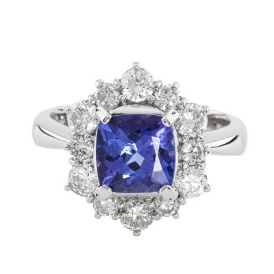 1.67ct Tanzanite & 1.01ct Diamond Ring