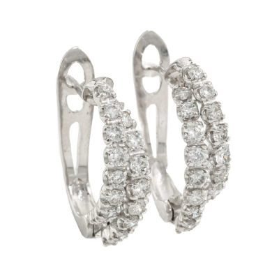 1.00ct Diamond Hoop Earrings