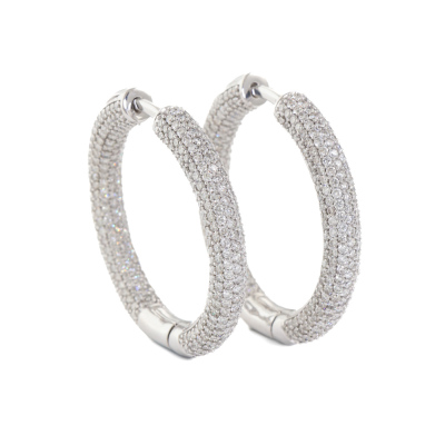 5.74ct Diamond Hoop Earrings