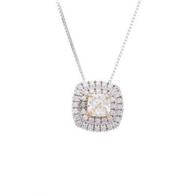 1.51ct Centre Diamond GIA Halo Pendant