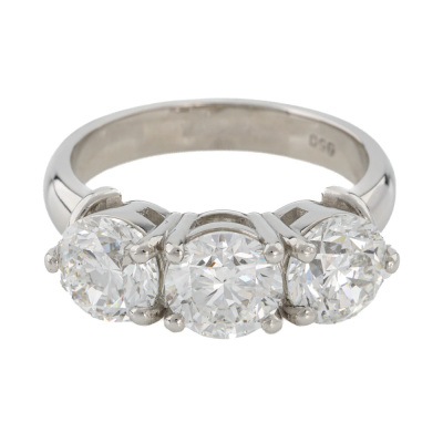 3.01ct Diamond Trilogy Ring GIA F-G SI1