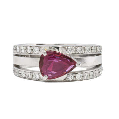 1.18ct Ruby & Diamond Platinum Ring