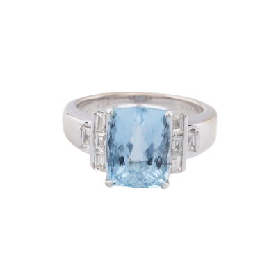 4.36ct Aquamarine & Diamond Ring