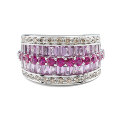 1.80ct Sapphire, Ruby & Diamond Ring