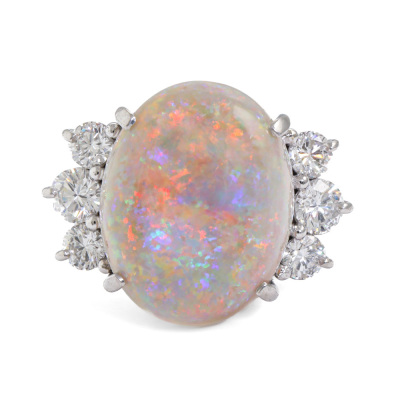 9.04ct Opal and Diamond Ring
