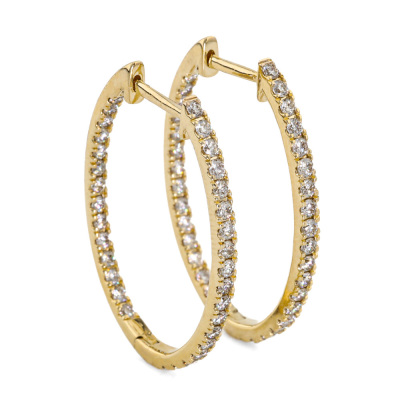 1.00ct Diamond Hoop Earrings