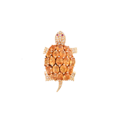 7.50ct Yellow Sapphire Turtle Brooch