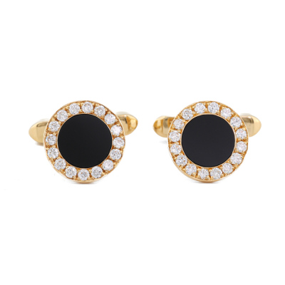 Bvlgari Diamond Onyx Cufflinks