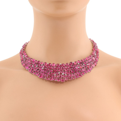 153.37ct Pink Tourmaline and Diamond Necklace