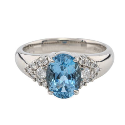 1.62ct Aquamarine & Diamond Ring