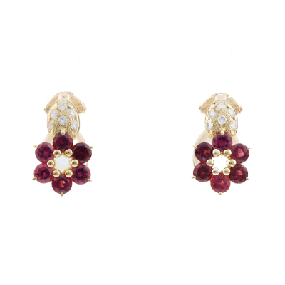 1.50ct Pink Tourmaline & Diamond Earrings