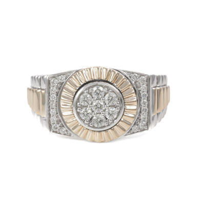 0.46ct Diamond Mens Gold Ring