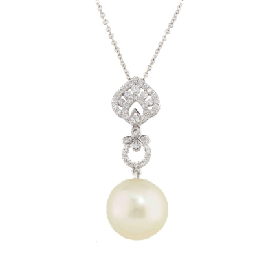 13.4mm South Sea Pearl & Diamond Pendant