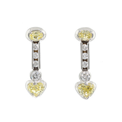 Musson 1.00ct Fancy Yellow Diamond Earrings