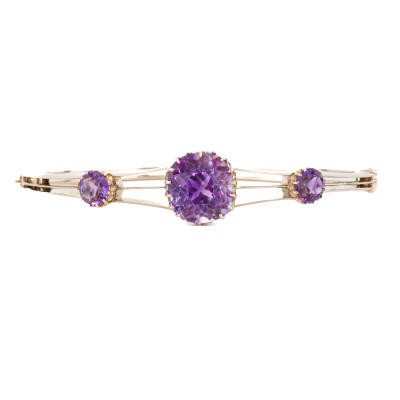 13.60ct Amethyst Bangle 14ct Gold 22.2g
