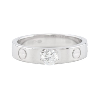 Cartier Love Diamond Solitaire Ring 0.23ct GIA