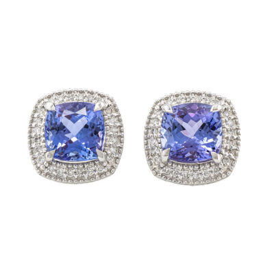 3.63ct Tanzanite & Diamond Earrings