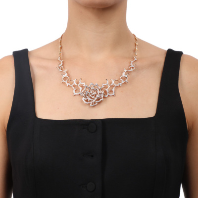 5.00ct Diamond Rose Necklace 18ct Rose Gold