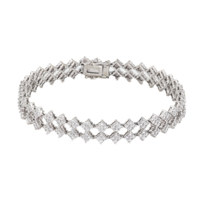 2.88ct Diamond Double Row Bracelet 18ct Gold