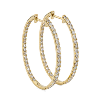 2.03ct Diamond Inside out Hoop Earrings
