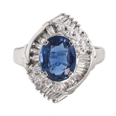 1.76ct Sapphire and Diamond Ring