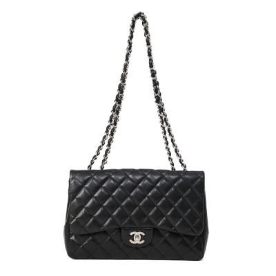 Chanel Large Single Flap Black Lambskin