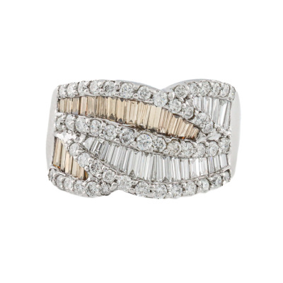 2.77ct Champagne & White Diamond Dress Ring