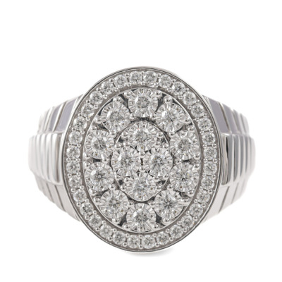 0.96ct Diamond Mens Ring 9ct Gold 10.4g