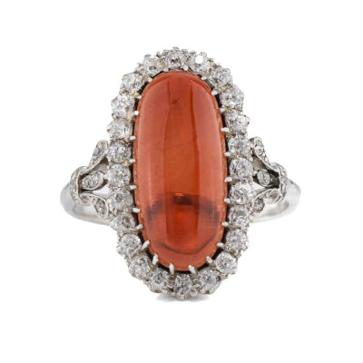 3.2ct Garnet & Diamond Ring