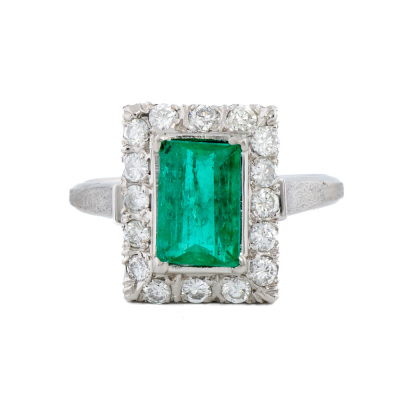 1.20ct Emerald & Diamond Ring
