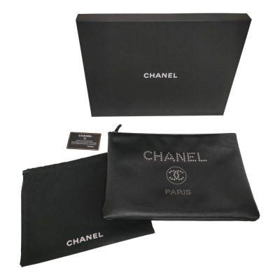 Chanel Deauville Studded Clutch