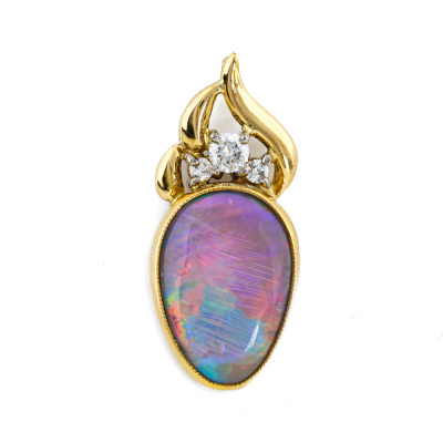 5.50ct Opal & Diamond Pendant