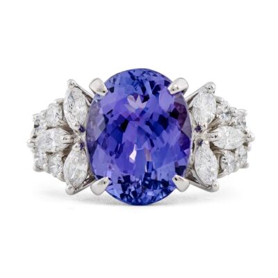 5.41ct Tanzanite & Diamond Ring