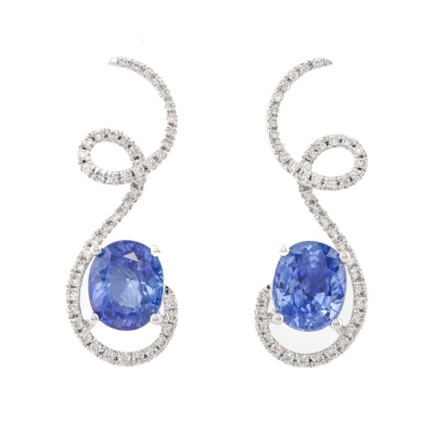 3.03ct Sapphire & Diamond Earrings