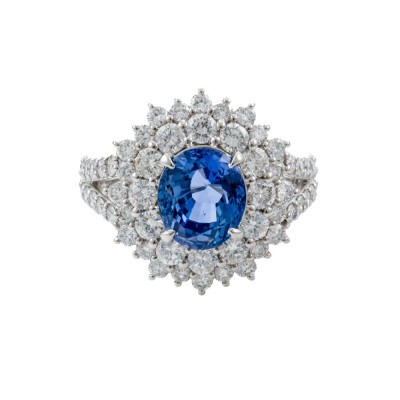 3.62ct Unheated Sri Lankan Sapphire Ring GIA