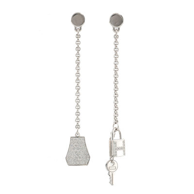 Hermes Kelly Clochette Diamond Earrings