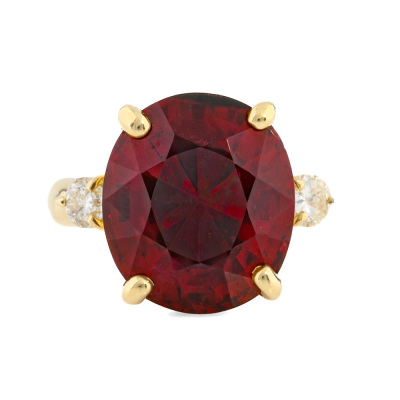12.66ct Rubellite & Diamond 18ct Gold Ring