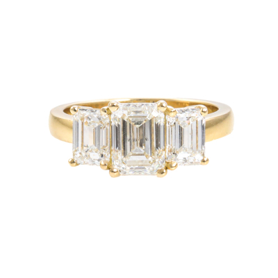 2.90ct Diamond Trilogy Ring GIA H-I VVS2-SI1