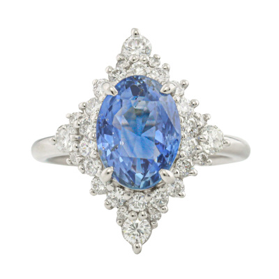 4.44ct Unheated Cornflower Blue Sapphire Ring AIGS