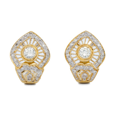 0.77ct Diamond Dress 18ct Gold Earrings