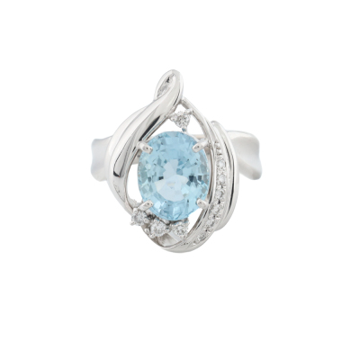 2.59ct Aquamarine and Diamond Ring
