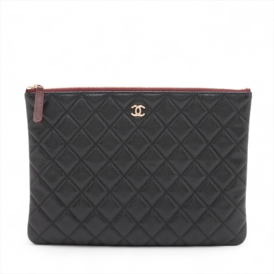 Chanel Matelasse Black Clutch Bag