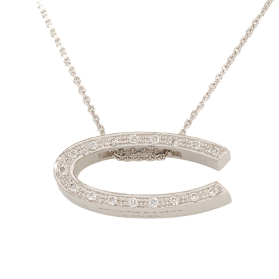 Canturi C Alphabet Initial Diamond Pendant