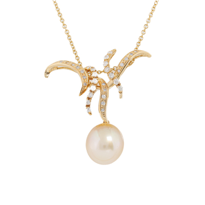 12.3mm Light golden South Sea Pearl Pendant