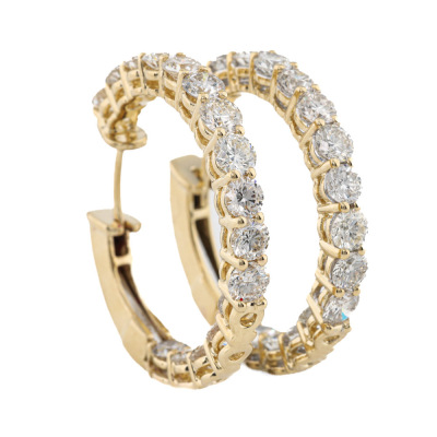 4.79ct Diamond Hoop Earrings